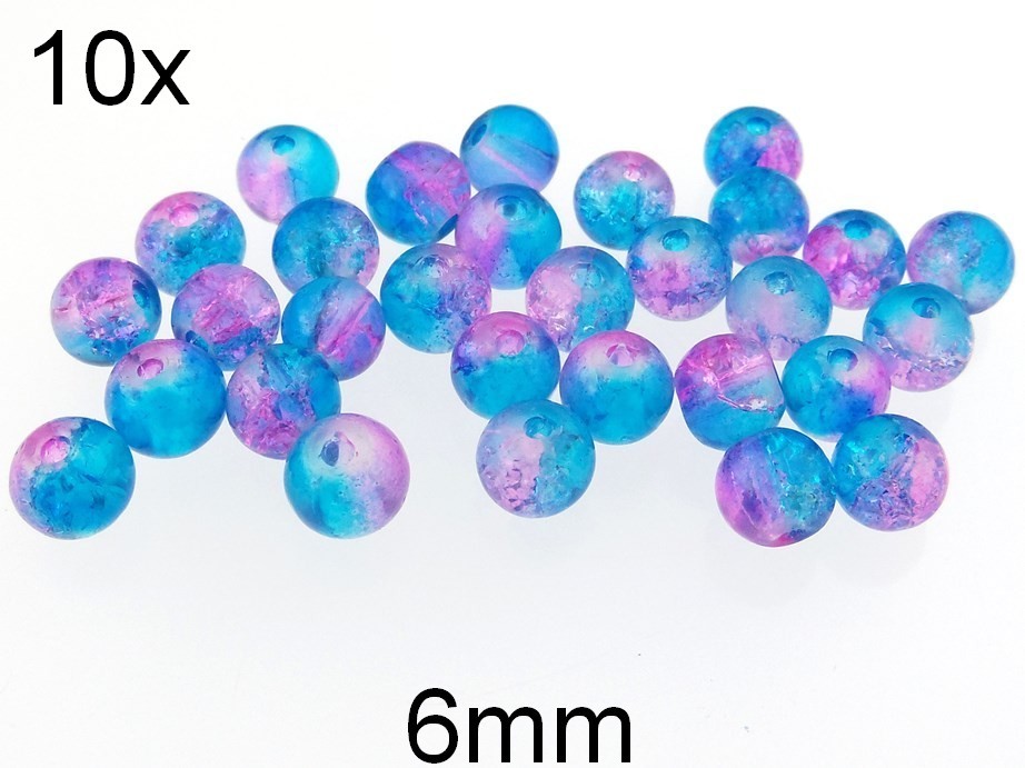 (10b)Margele crackle din sticla 6mm