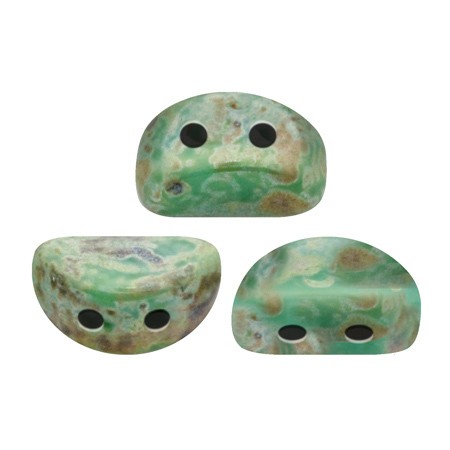 Kos par Puca. Dimensiuni: 6x3x3mm. Culoare: Opaque Green Turquoise Picasso