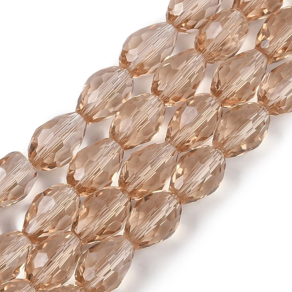 Margele cristal lacrima fatetata- 6x4mm - Powder - sirag