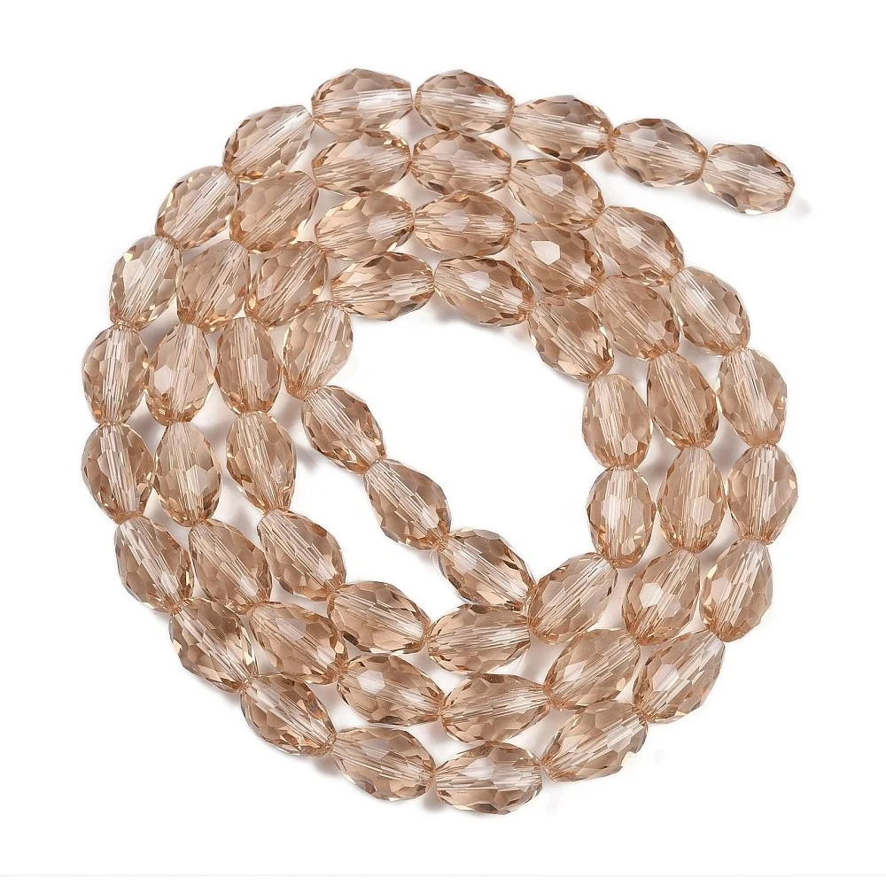Margele cristal lacrima fatetata- 6x4mm - Powder - sirag