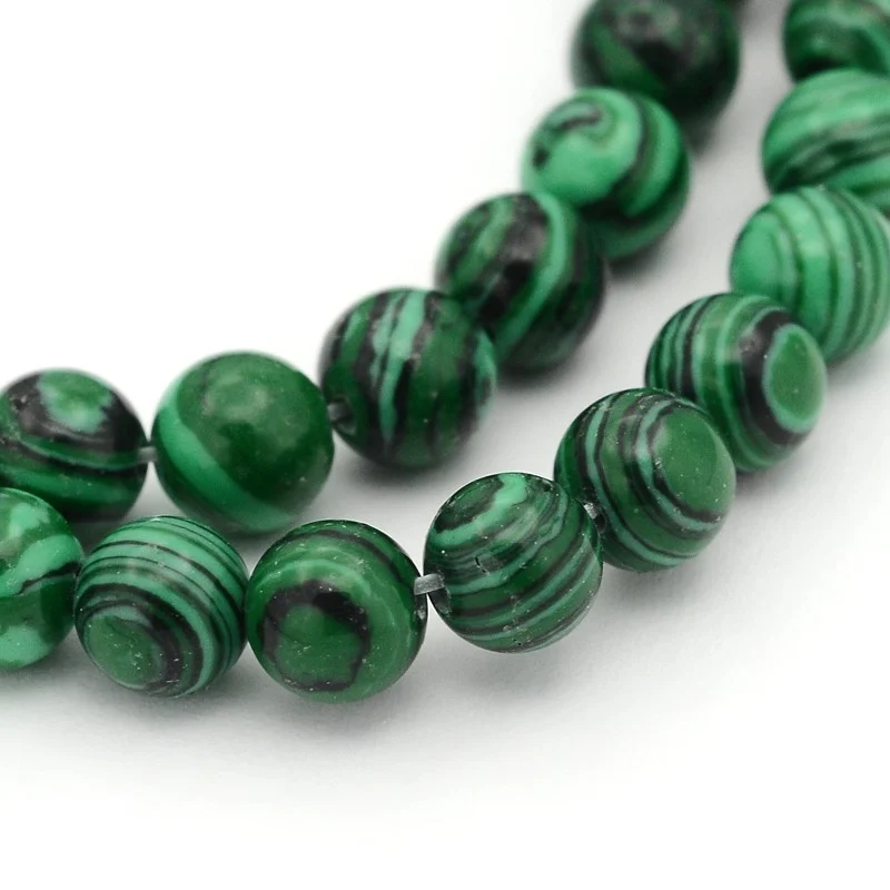 (sirag) Malachit sintetic, sfera 6mm, aprox 64buc