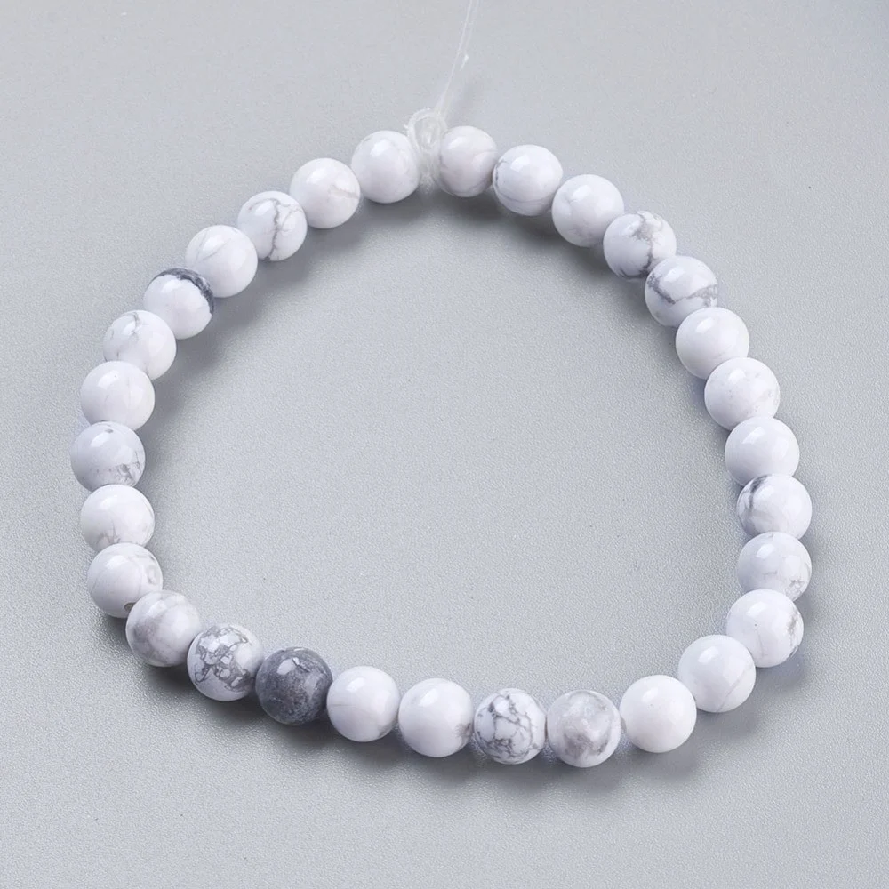 (sirag)Howlit Natural. Diametru: 6mm, aprox 32buc