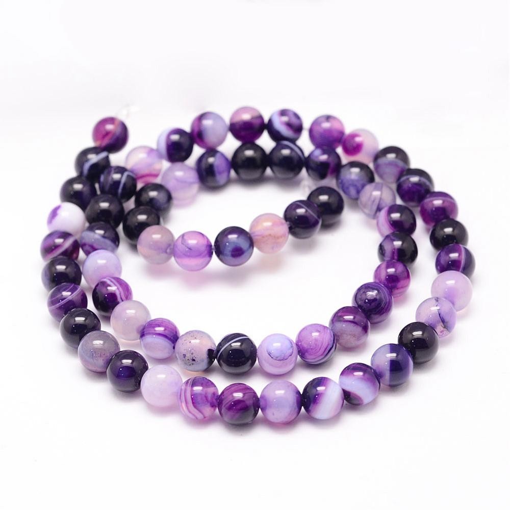 (sirag) Margele Striped Agat Natural grad A, 6mm, aprox 62-63buc