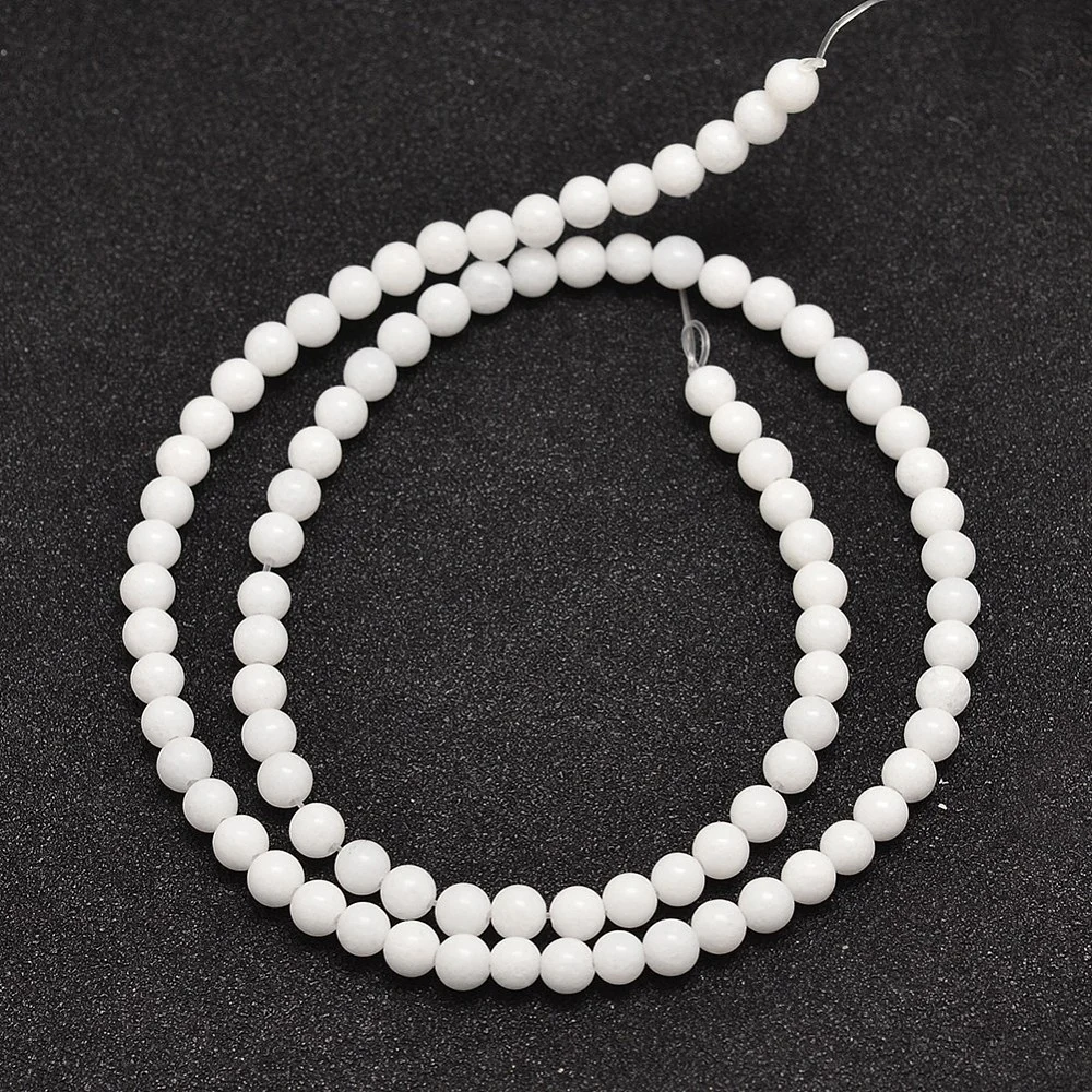 (sirag) Margele Jad Alb Natural, 4mm, aprox 92buc