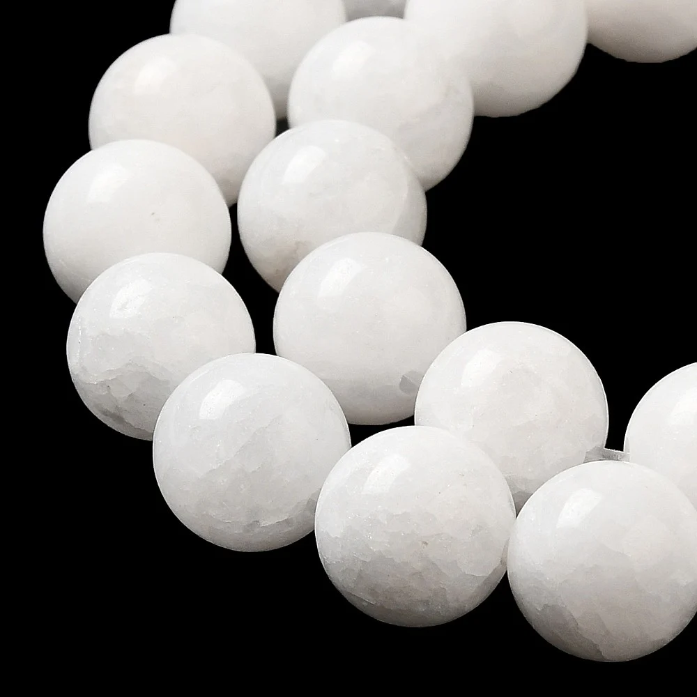(sirag) Margele Jad Alb Natural, 10mm, aprox 38 buc