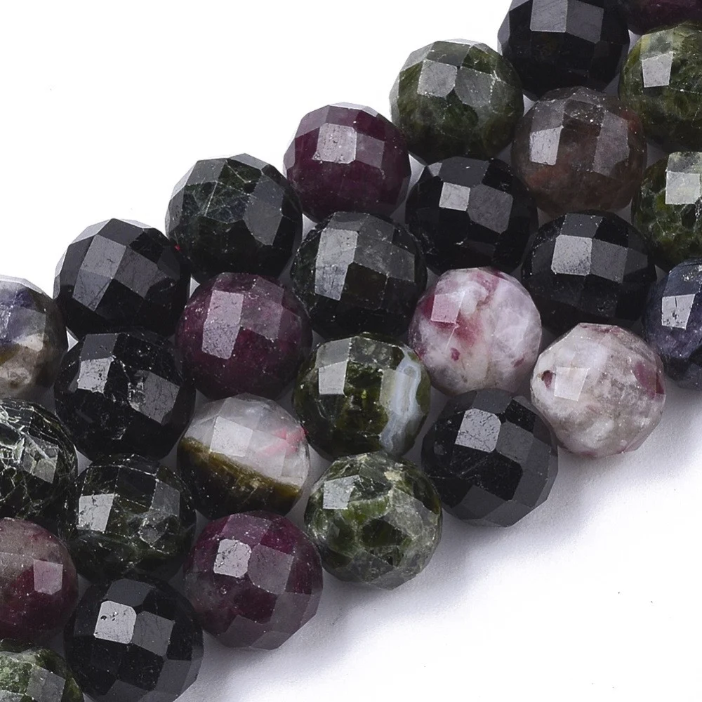 (sirag) Margele Fatetate Turmalina Colorata, 8mm, aprox 25buc