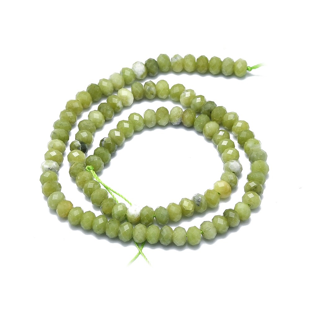 Peridot Natural, Rondele fatetate 6x4mm