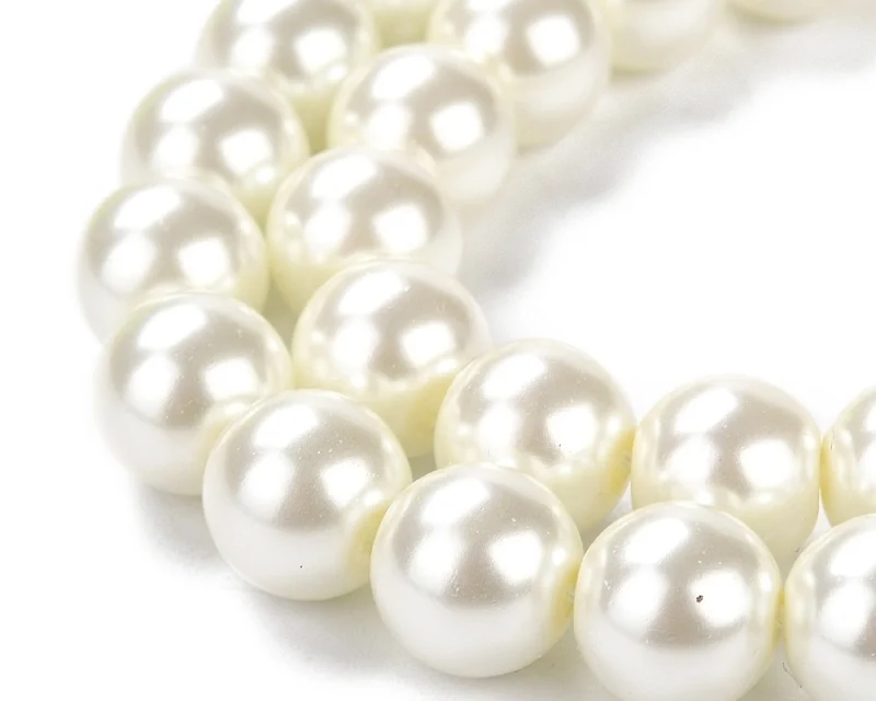 (1buc)Perle sidefate din sticla Eco- friendly 10mm - Alb Sidefat/ Ivory