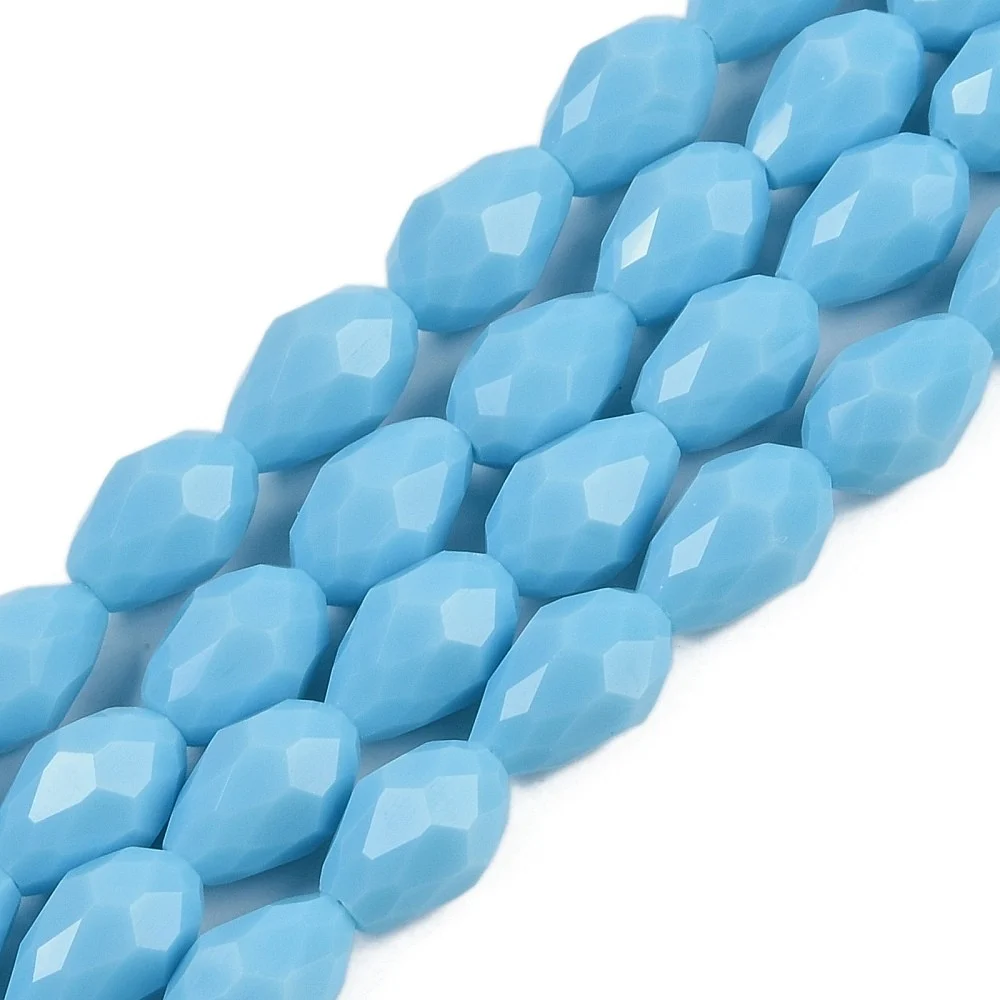 Margele Opace cristal lacrima fatetata- 8x6mm (sirag)