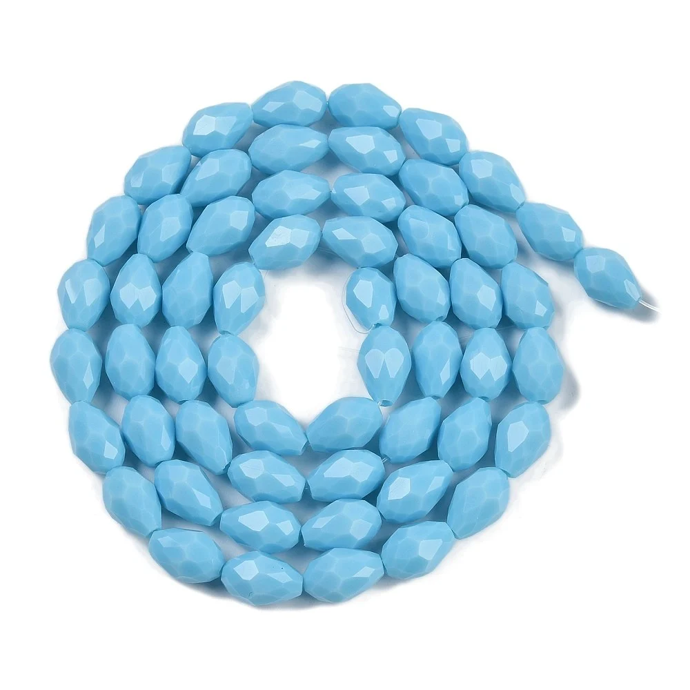 Margele Opace cristal lacrima fatetata- 8x6mm (sirag)