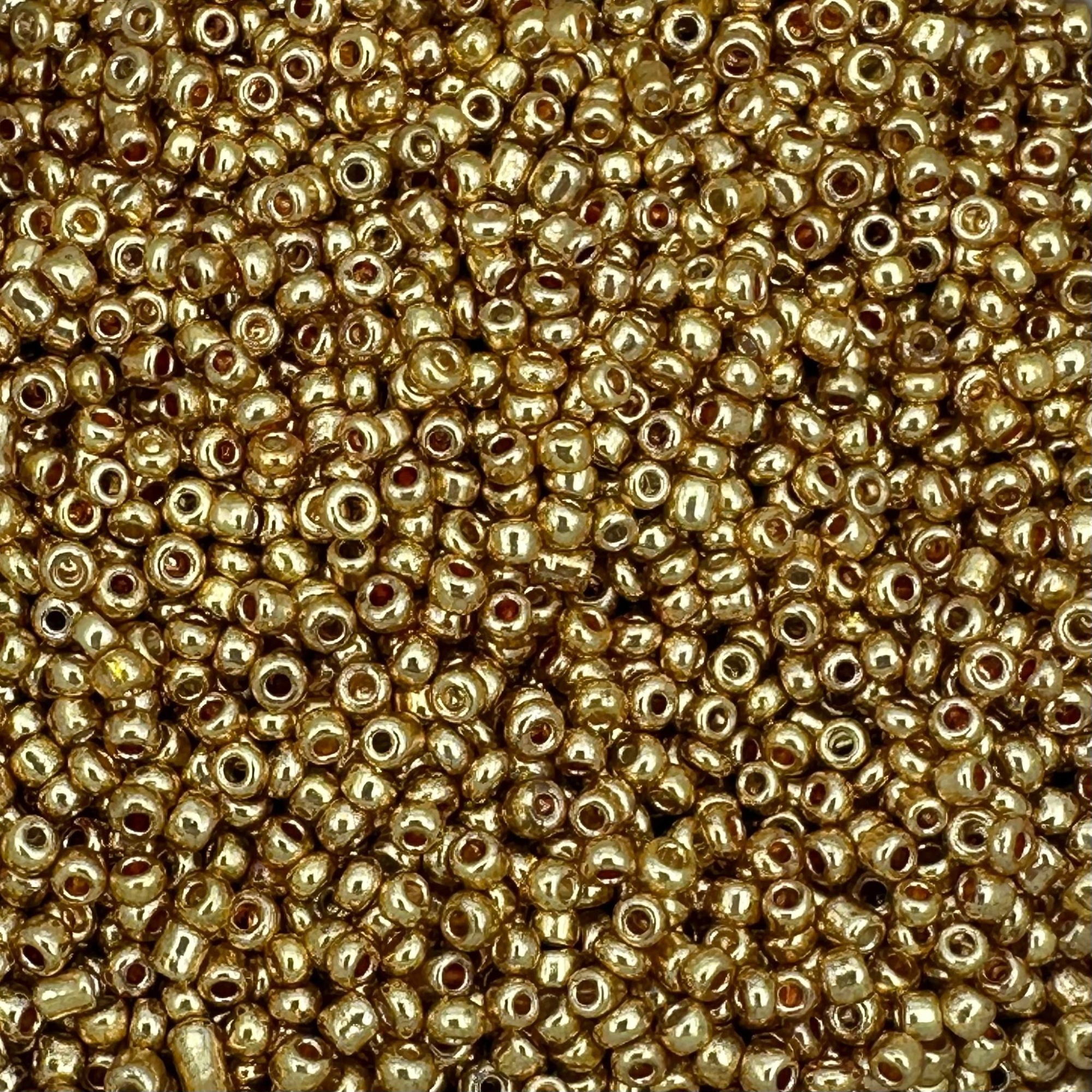 (50g)Margele nisip 3mm, auriu metalic