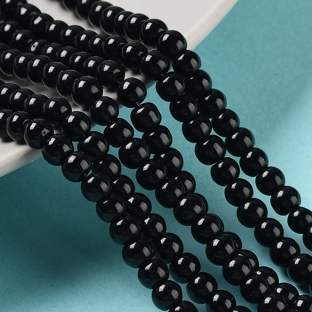 perle lucioase negre 6mm
