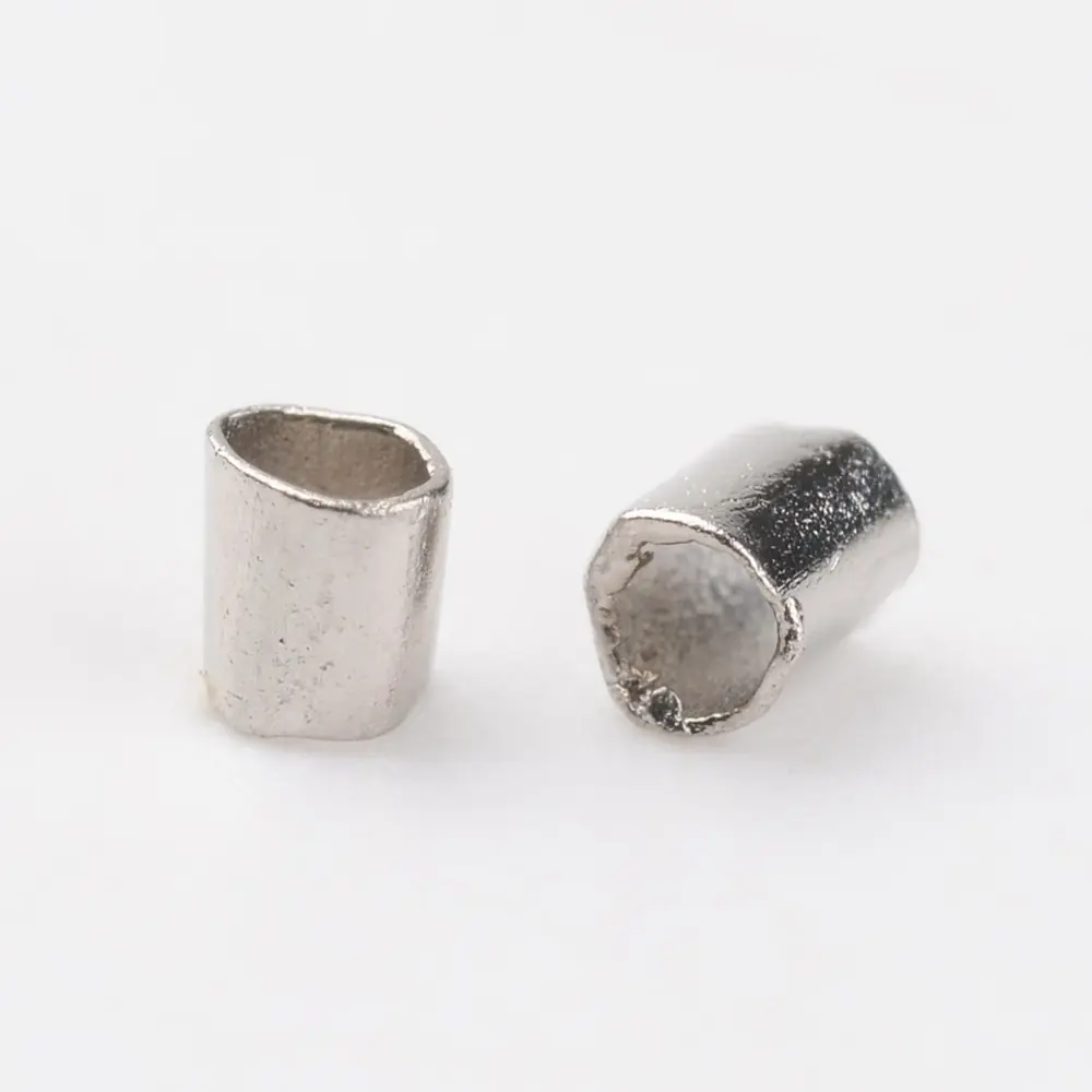 Mărgele tip Crimp Tub Platinum 1.5mm – 100 buc - imagine 2