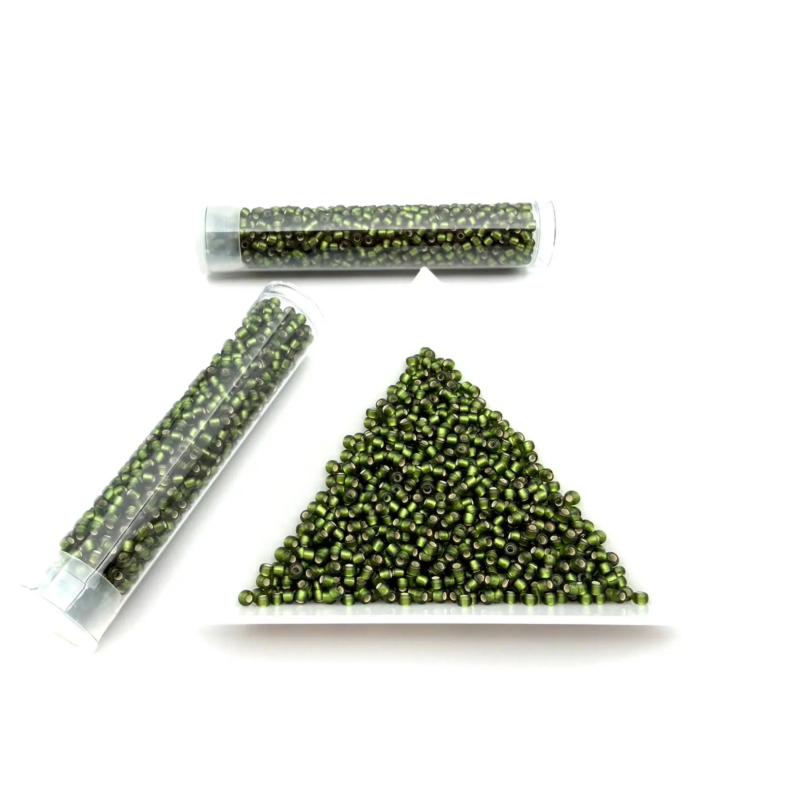 Toho Rotunde 11/0 Silver-Lined Frosted Olive (TR-11-37F/A) – 8g