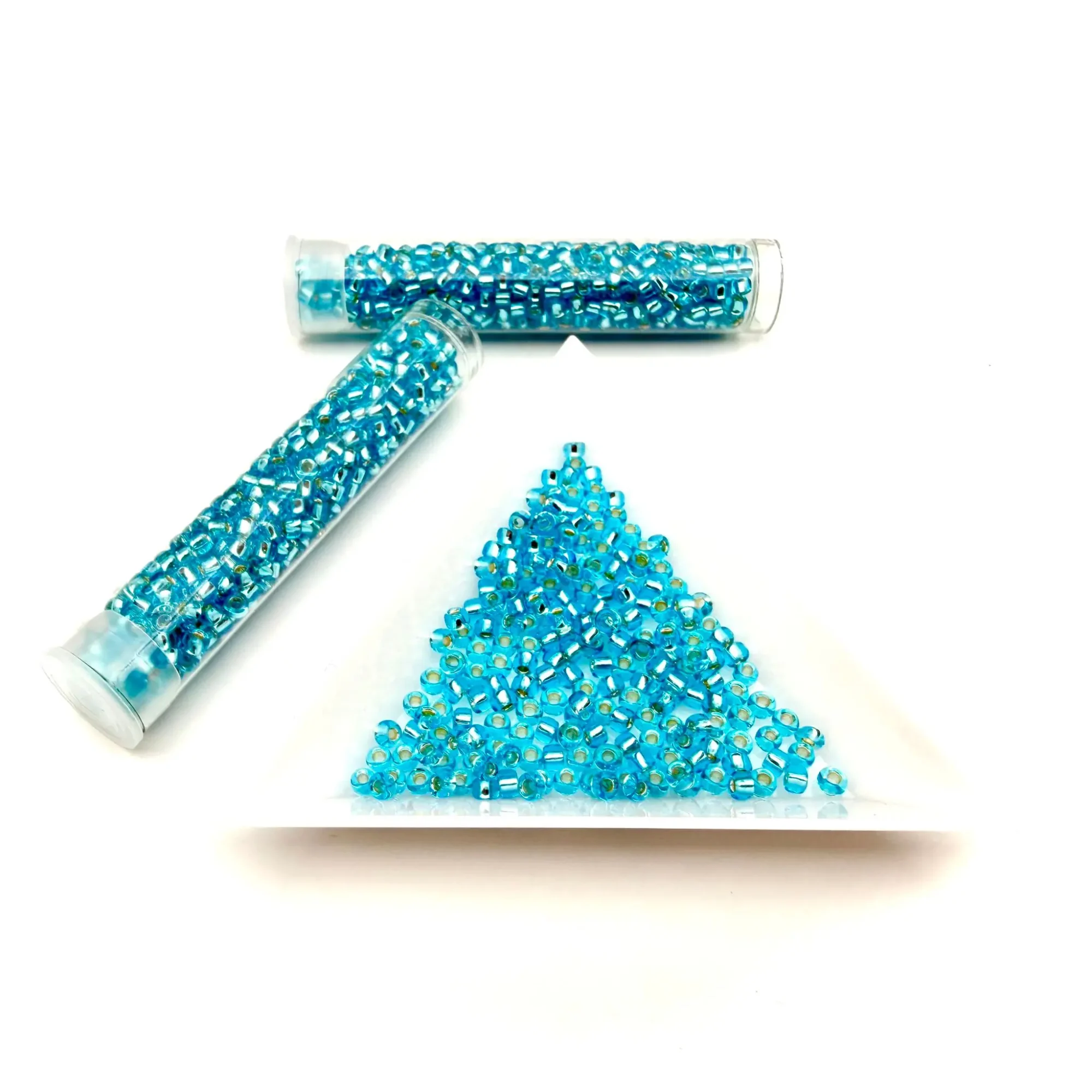 toho 8/0 silver lined aquamarine