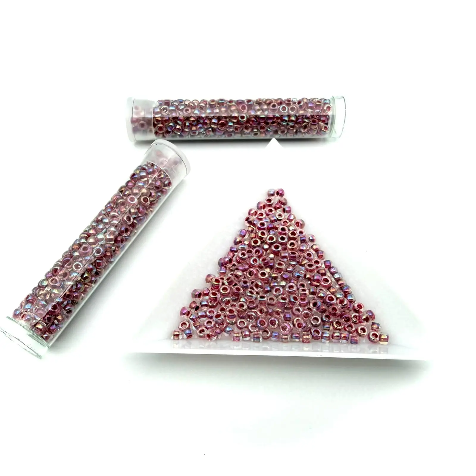 Toho Rotunde 8/0 Inside-Rainbow Crystal/Strawberry-Lined (TR-08-771/A) – 8g