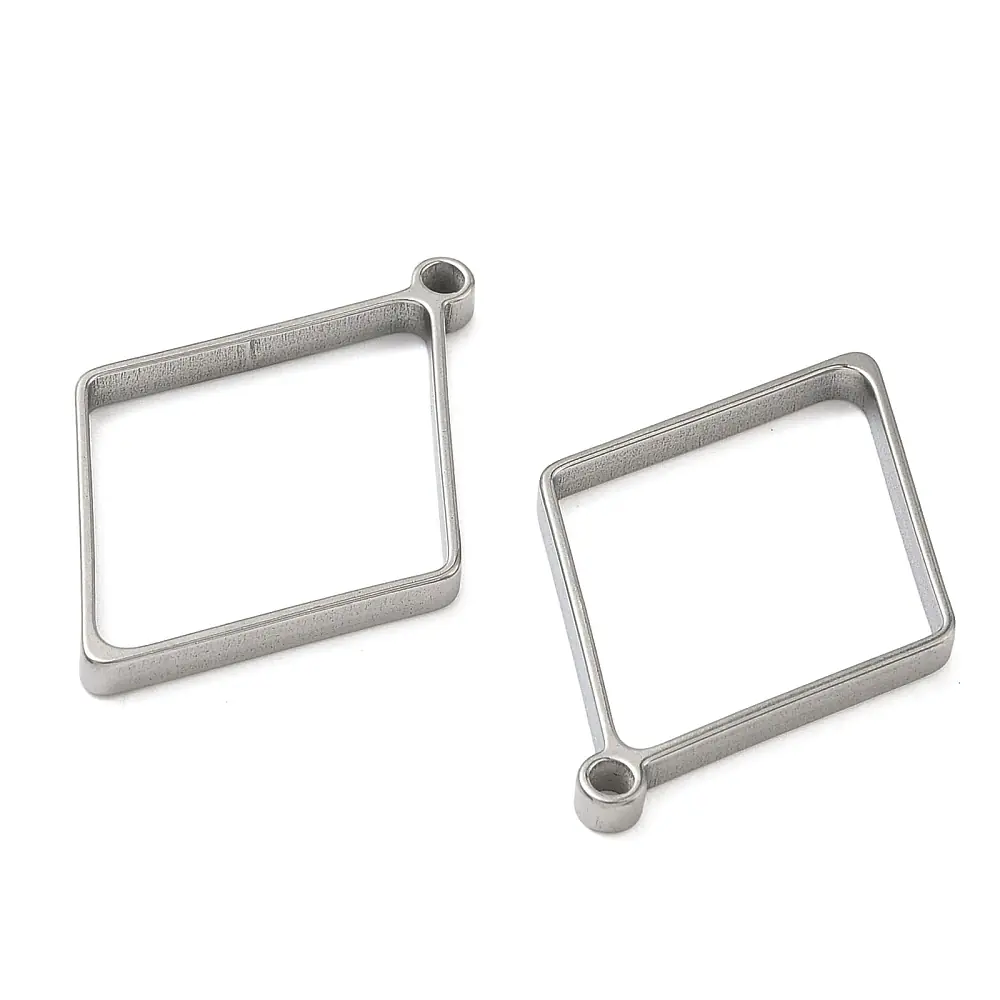 Bază Inox Tip Romb pentru Rășină și Pandantive 38mm