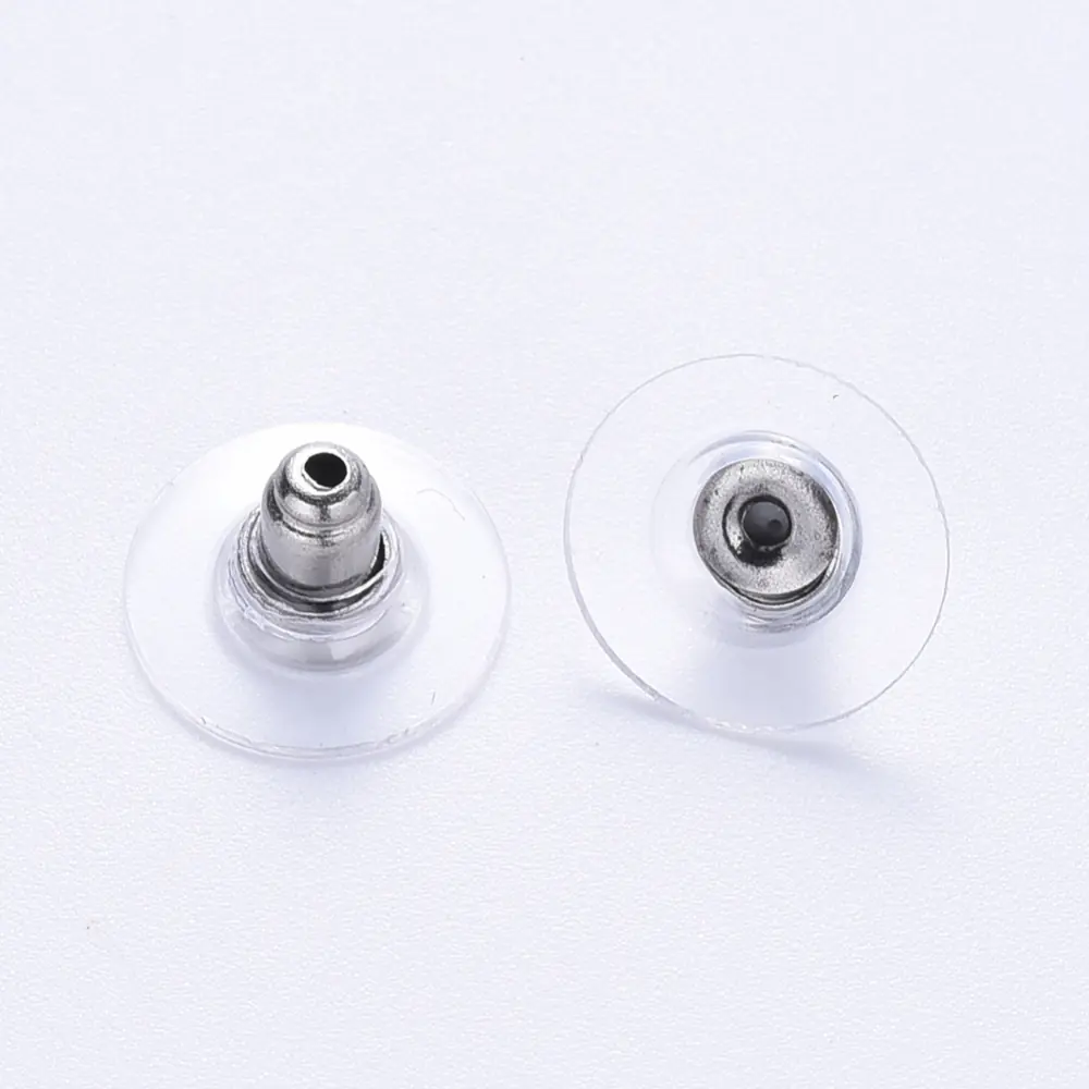 Dopuri Inox pentru Cercei cu Silicon – 2 buc
