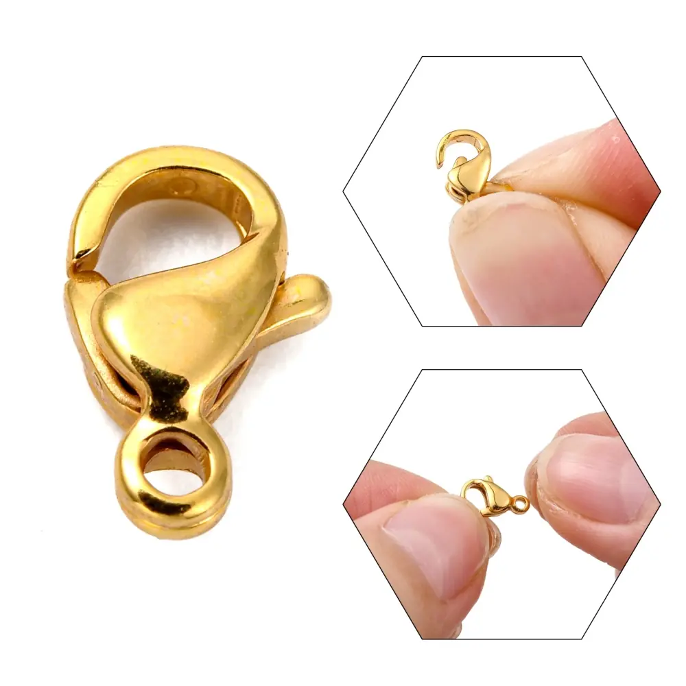 Închizătoare Carabină Placată cu Aur 24K 9x5mm