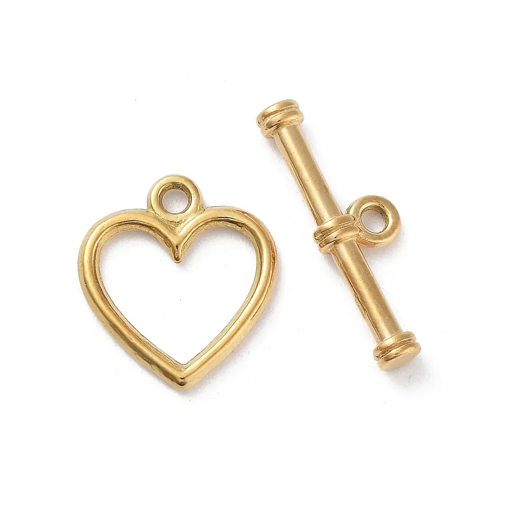 Închizătoare Toggle Inimă Placată cu Aur 18K 18mm