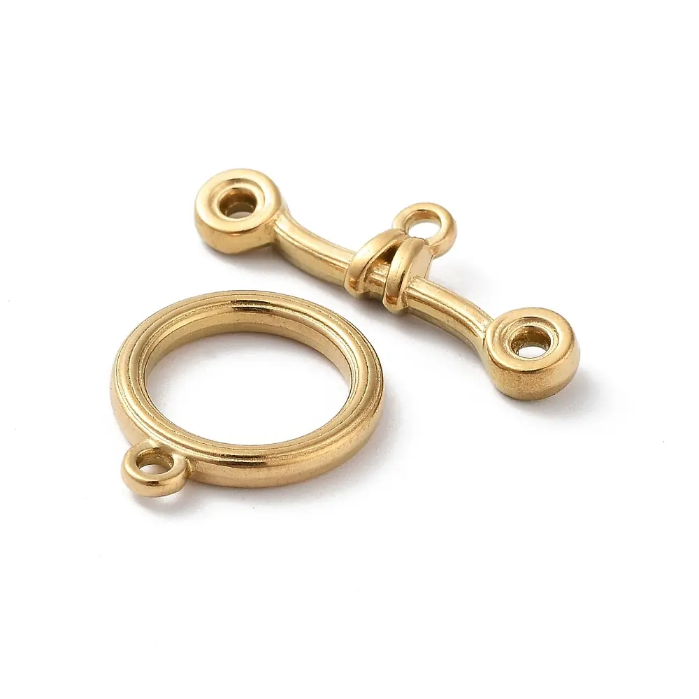 Închizătoare Toggle Rotundă Placată cu Aur 18K 24mm - imagine 4
