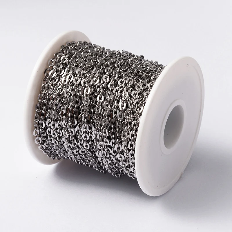 Lanț din Oțel Inoxidabil 304 Oval Plat 4x3mm - 49cm - imagine 2
