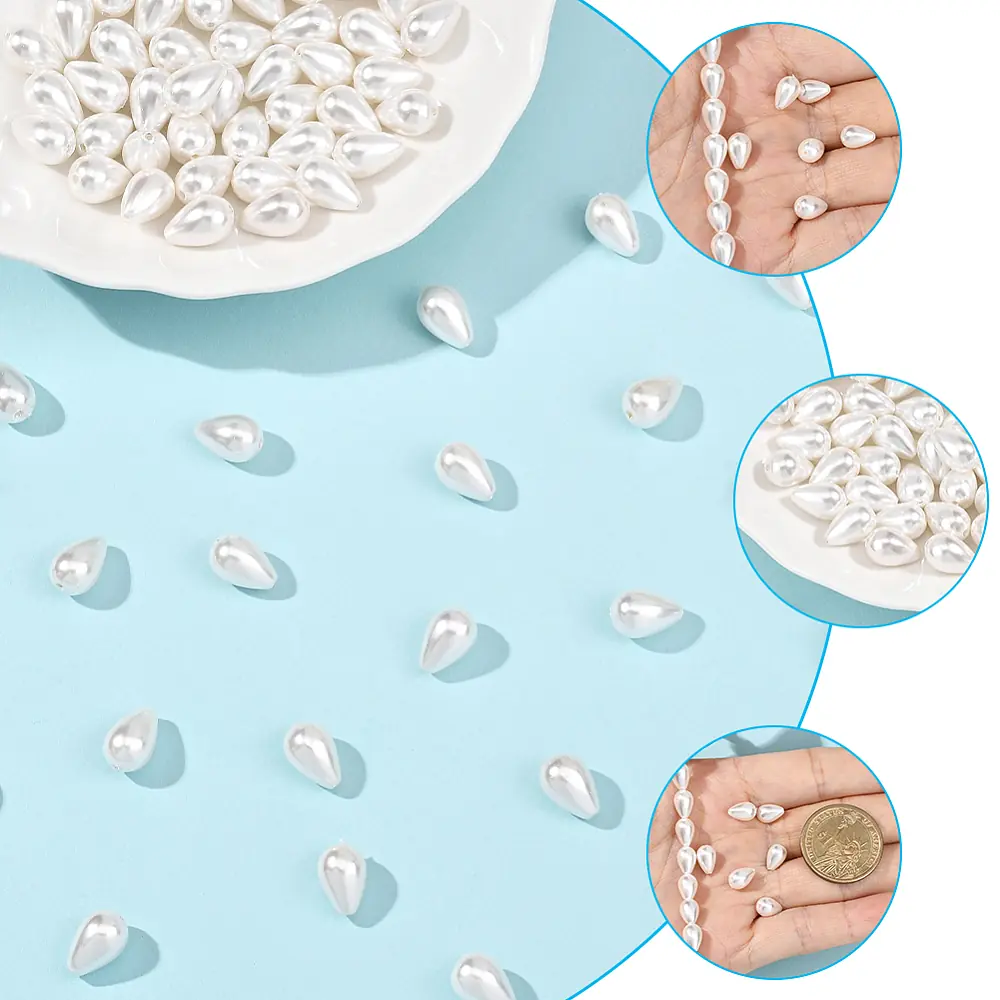 Perle Premium din Sidef Tip Lacrimă 8-9mm