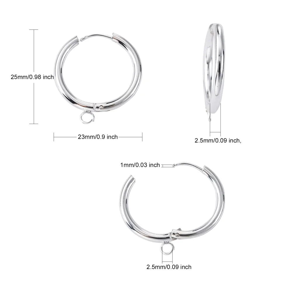Cercuri Click din Inox 25mm cu Buclă – 2 buc