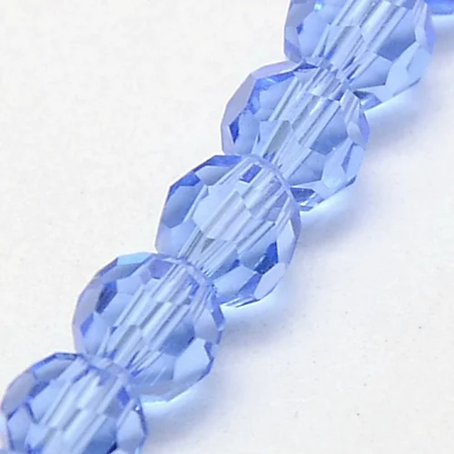 Șirag Mărgele Sticlă Fațetate Bleu 8mm