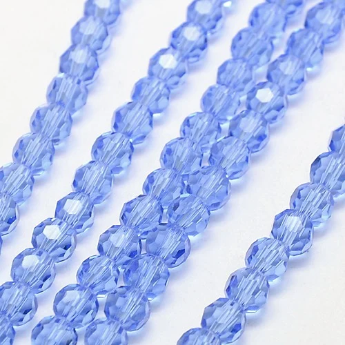 Șirag Mărgele Sticlă Fațetate Bleu 8mm
