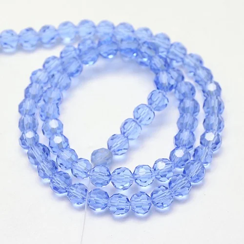 Șirag Mărgele Sticlă Fațetate Bleu 8mm