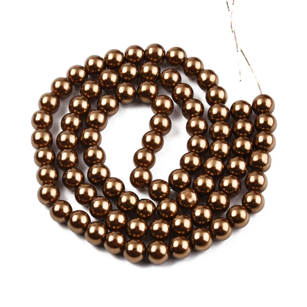 Șirag Perle din Sticlă Bronz 4-5mm