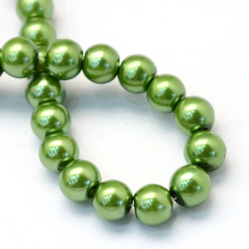 Șirag Perle din Sticlă Verde 4-5mm