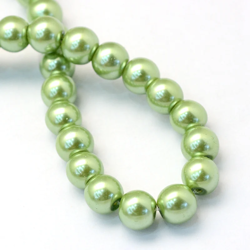 Șirag Perle din Sticlă Verde Lime 4-5mm