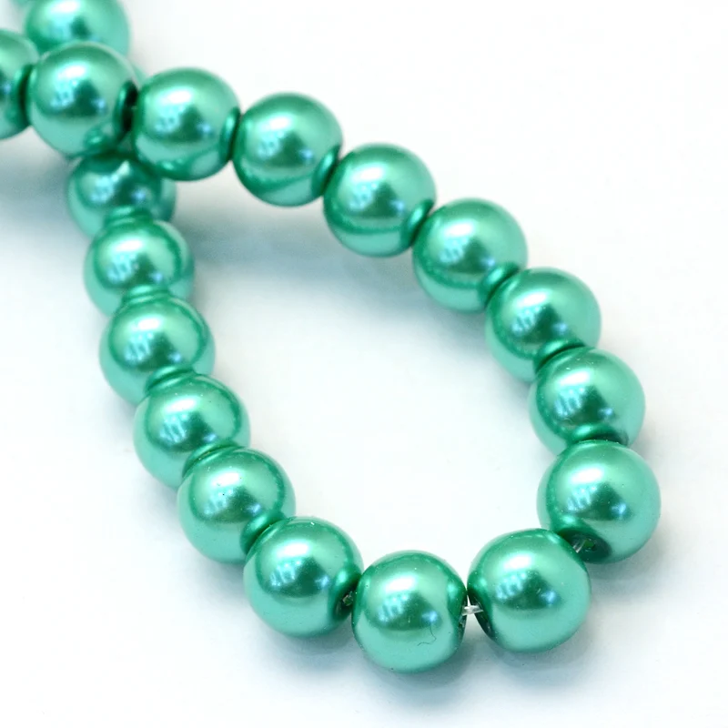 Șirag Perle din Sticlă Verde Mentă 4-5mm