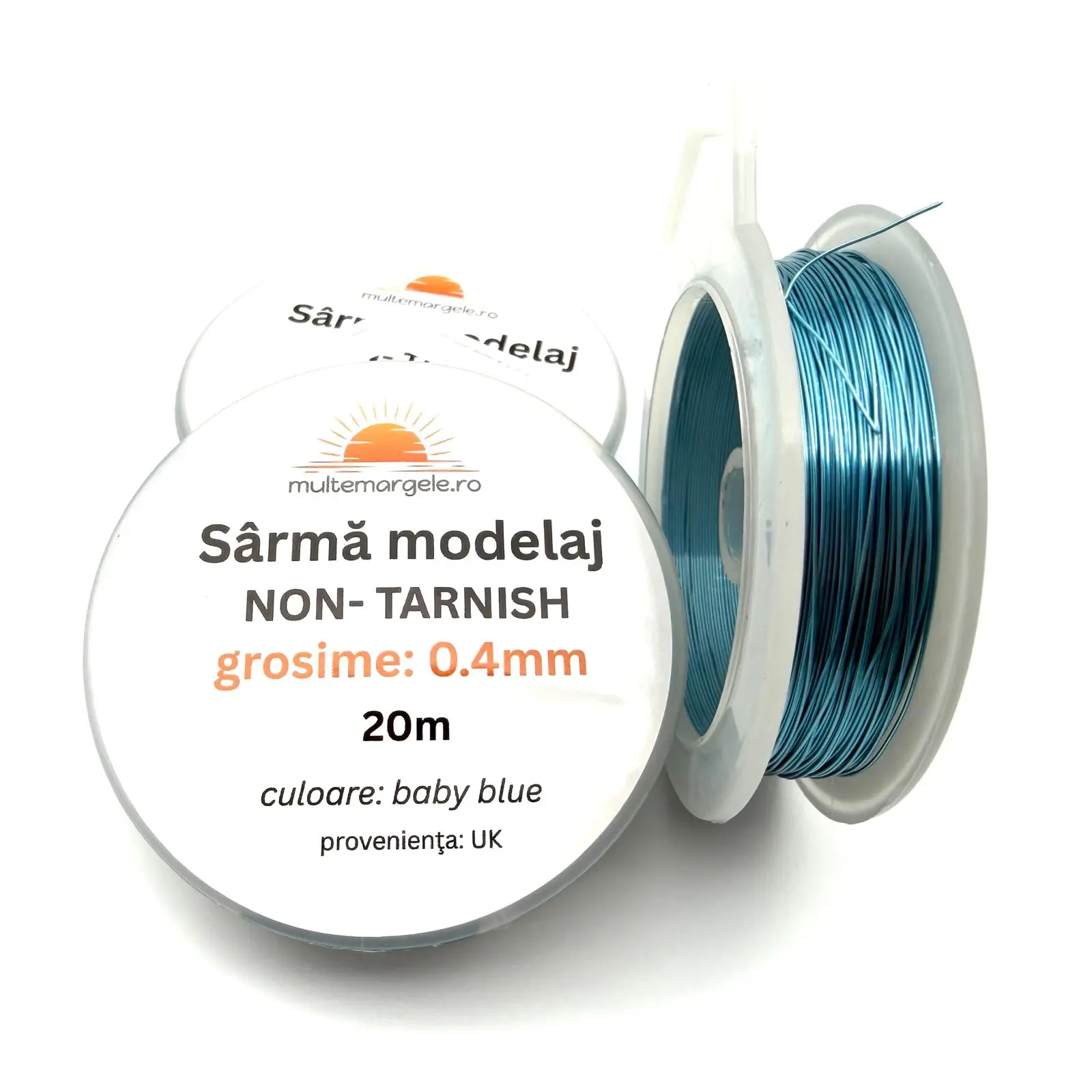 Sârmă de Modelaj Non Tarnish Baby Blue 0.4mm – 20m