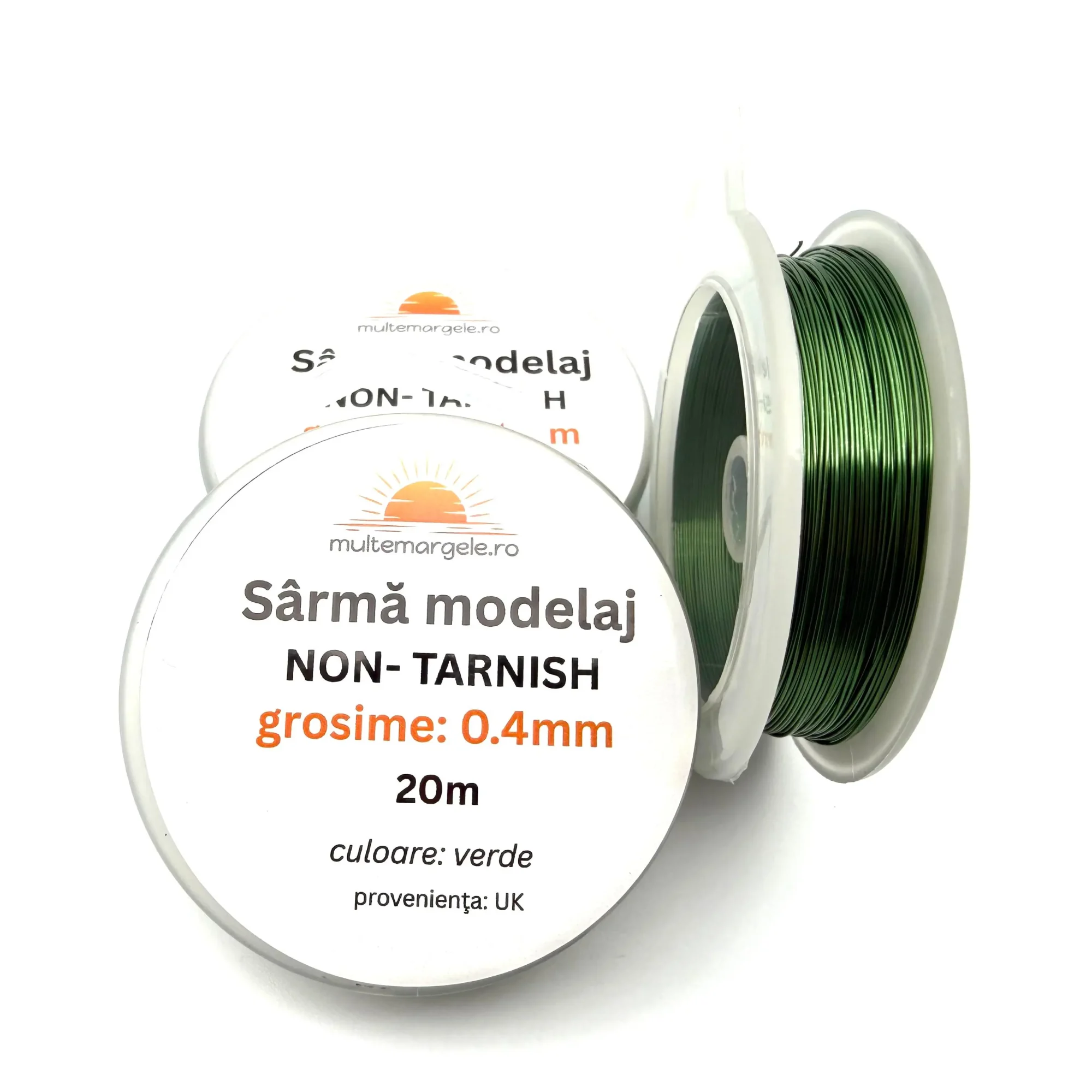 Sârmă de Modelaj Non Tarnish Verde 0.4mm – 20m