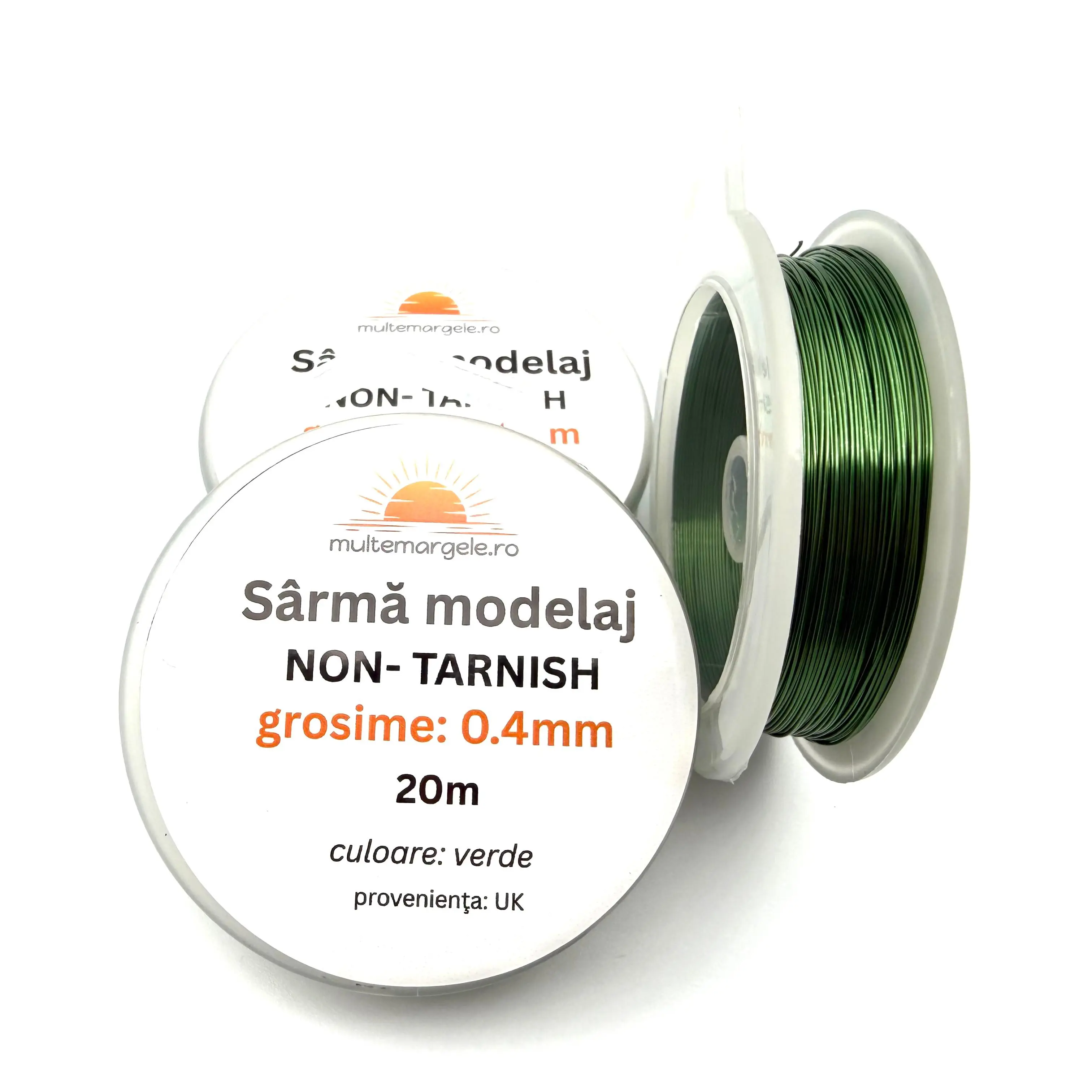 Sârmă de Modelaj Non Tarnish Verde 0.4mm – 20m