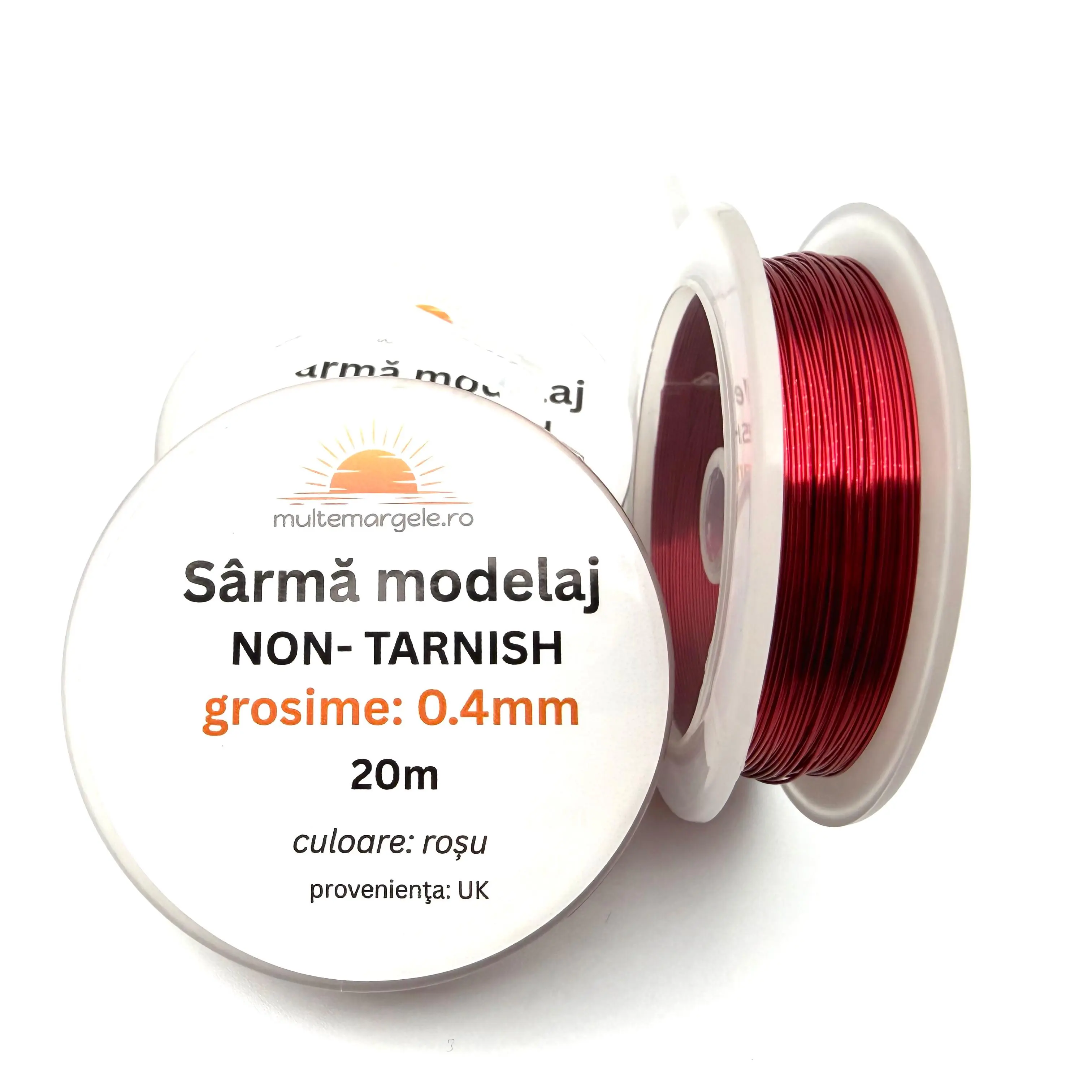 Sârmă Modelaj Non Tarnish Roșie 0.4mm – 20m