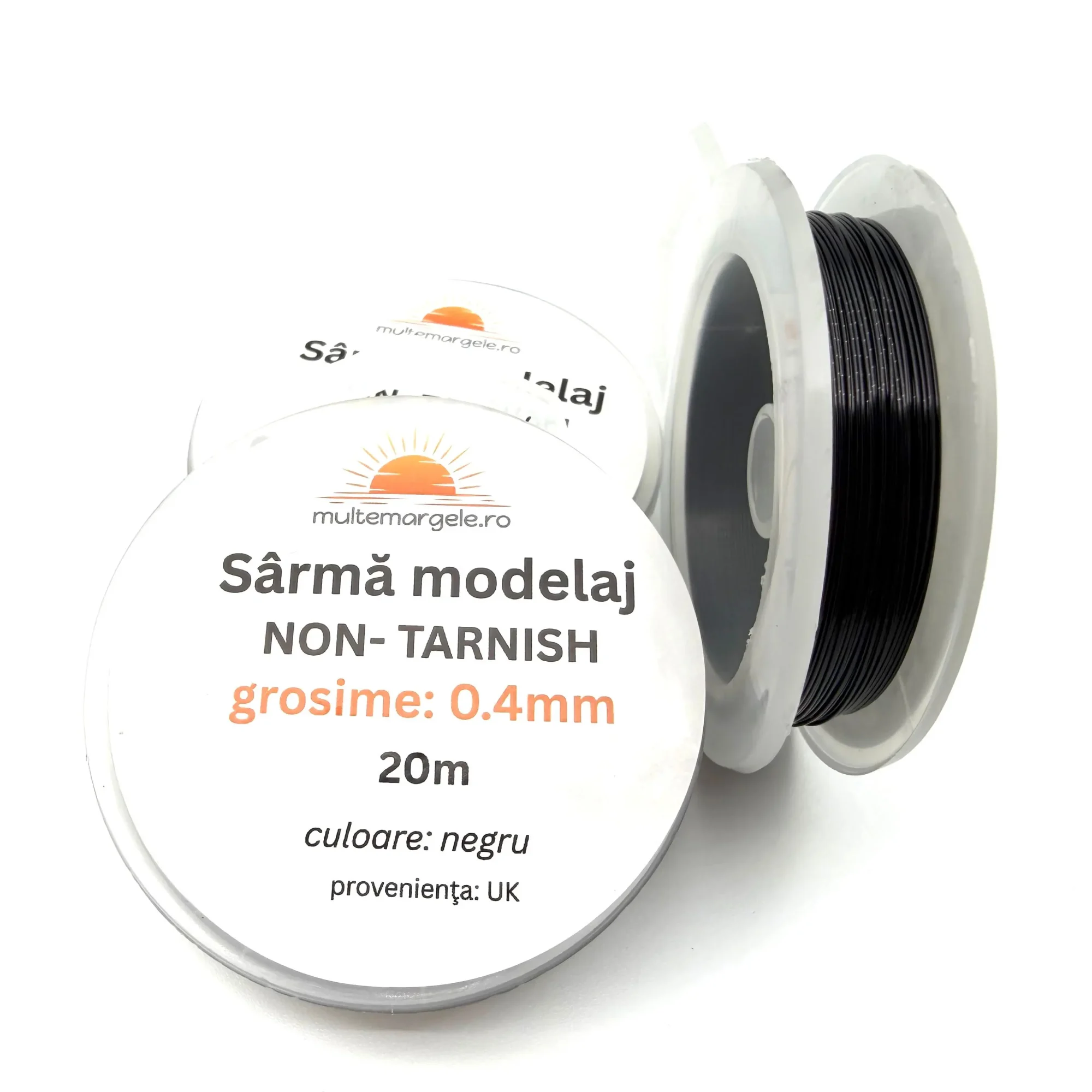 Sârmă Modelaj Non Tarnish Neagră 0.4mm – 20m
