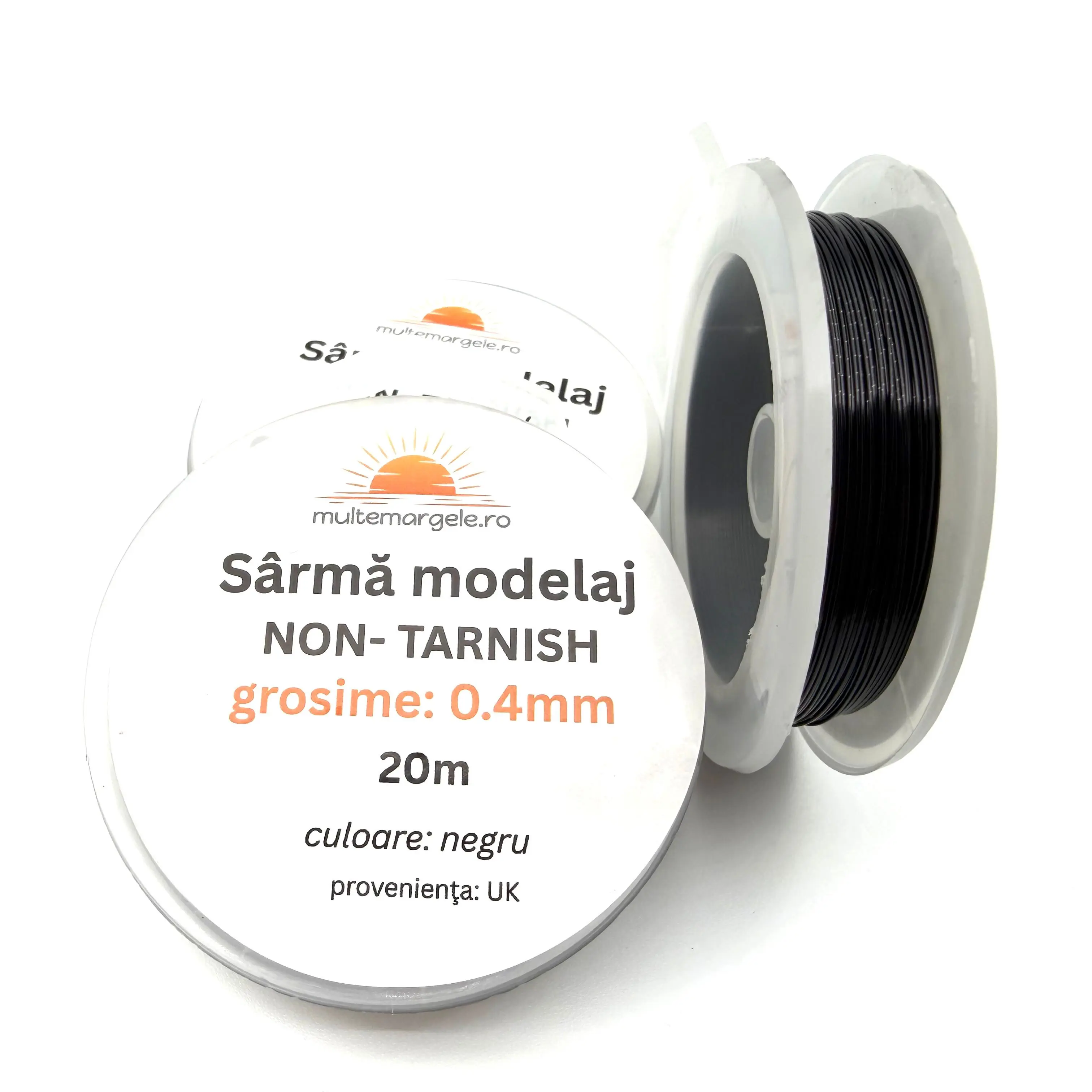 Sârmă Modelaj Non Tarnish Neagră 0.4mm – 20m