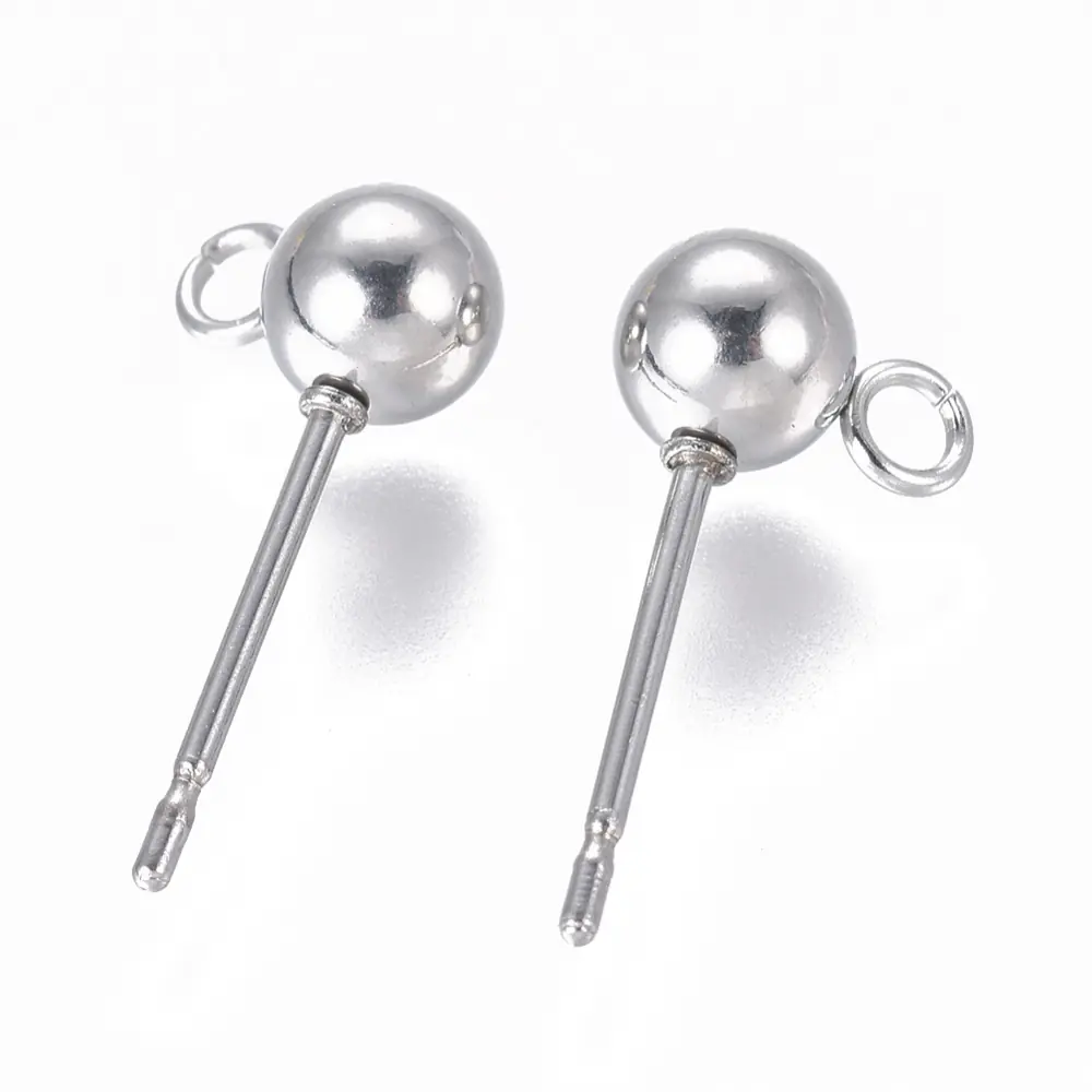 Baze Inox pentru Cercei cu Buclă – 2 buc