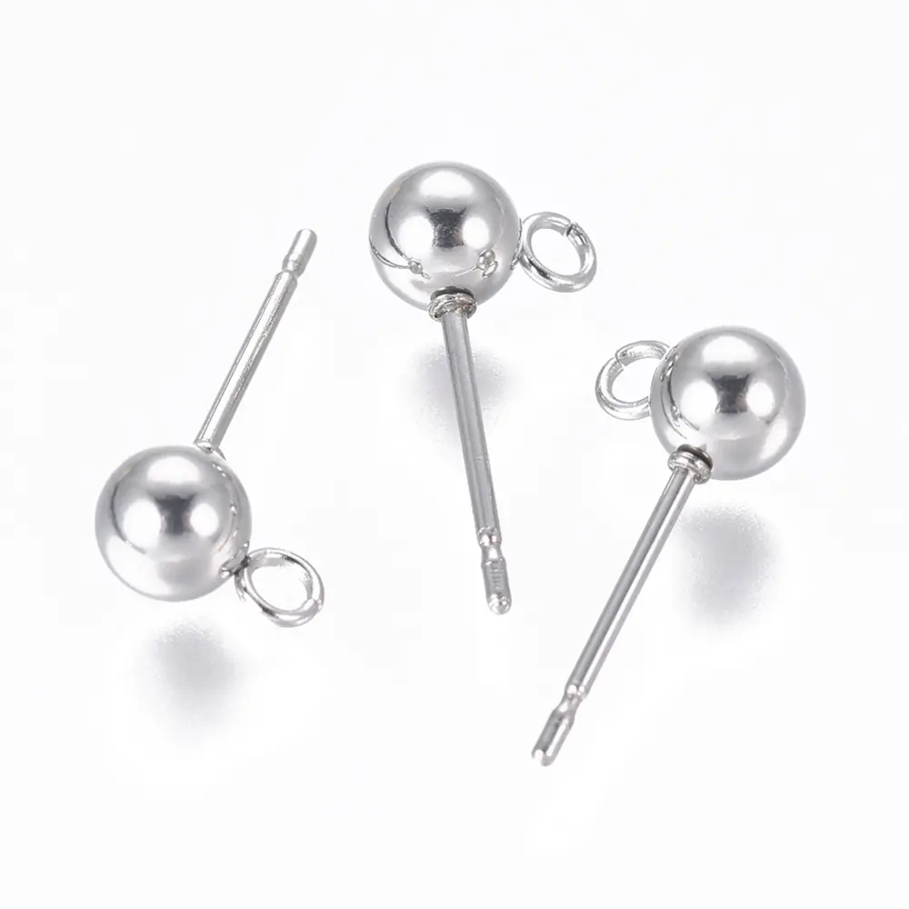 Baze Inox pentru Cercei cu Buclă – 2 buc