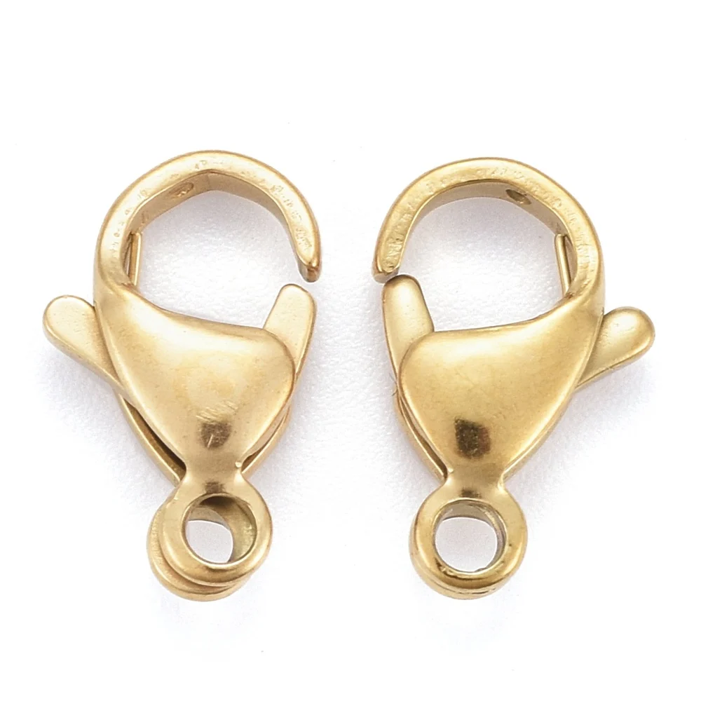 Carabină din oțel inoxidabil 304, placată cu aur 18K, 13 mm