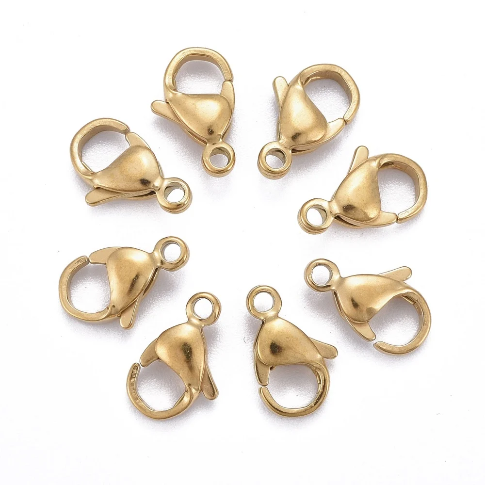 Carabină din oțel inoxidabil 304, placată cu aur 18K, 11 mm - imagine 3