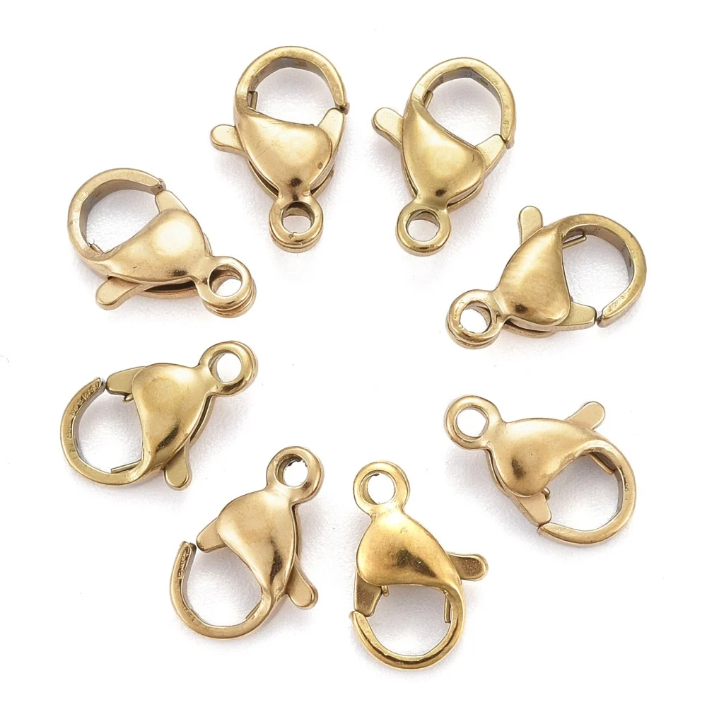 Carabină din oțel inoxidabil 304, placată cu aur 18K, 10 mm - imagine 3