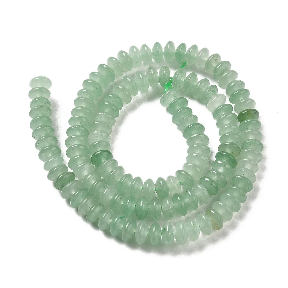 Mărgele Aventurin natural verde, rondelă 6,5 × 3 mm – șirag - imagine 4