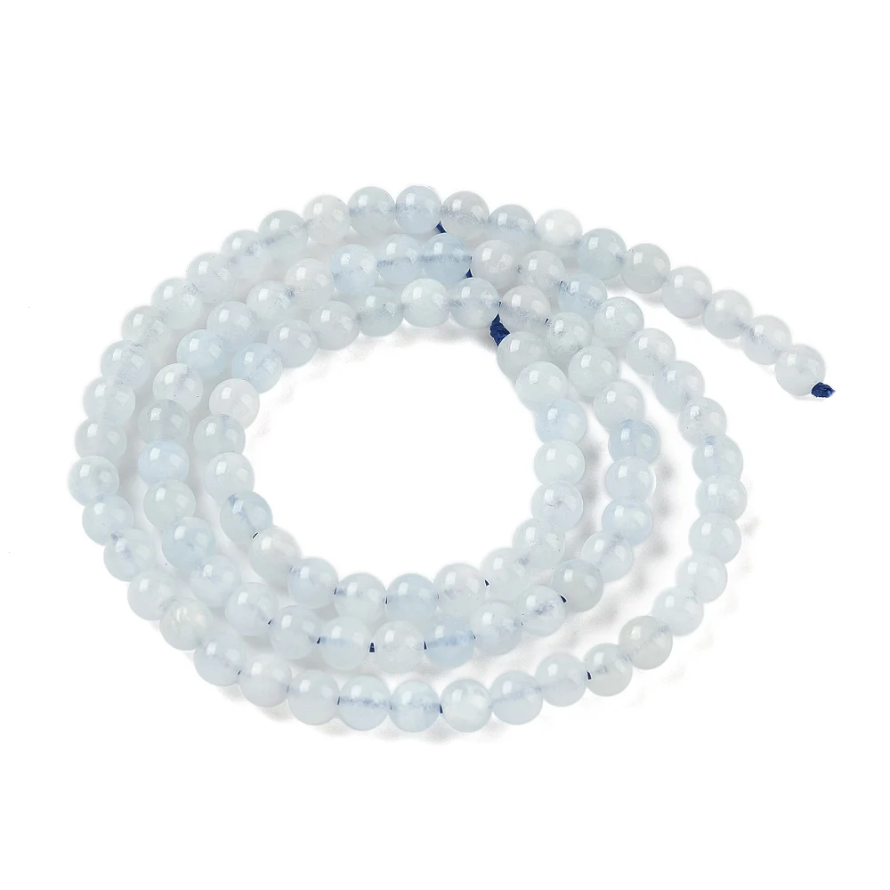 Acvamarin natural, sferă 4 mm – șirag