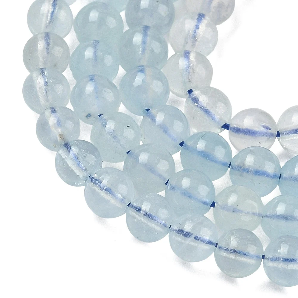 Acvamarin natural, sferă 4–5 mm – șirag - imagine 4