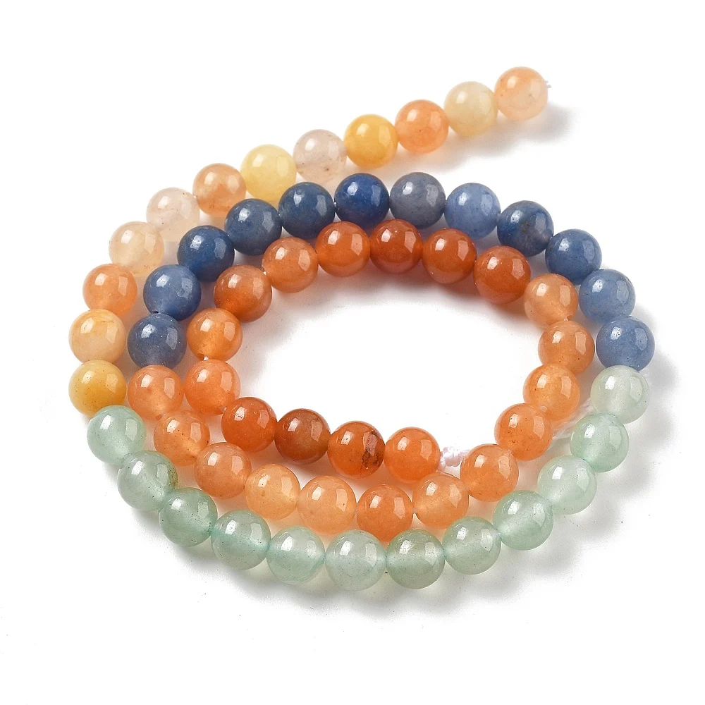 Aventurin natural multicolor, sferă 6 mm – șirag